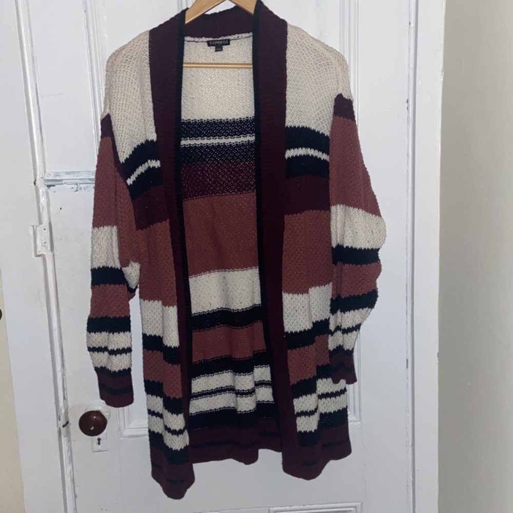 Express Striped Long Cardigan